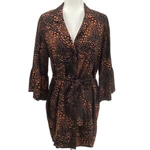Saltwater Luxe Animal Print Tie Waist Mini Dress Women S NWT